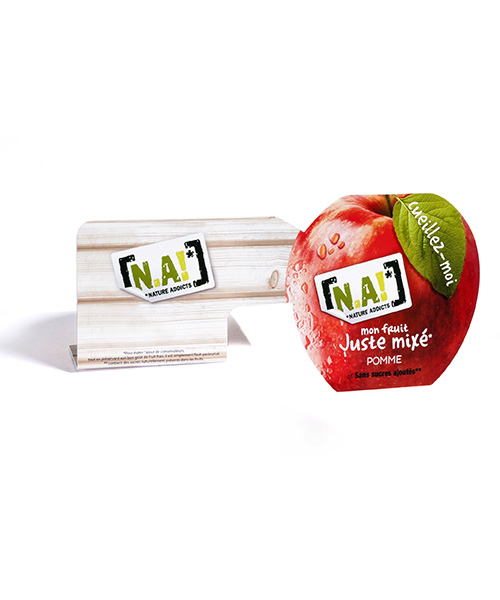 Présentoir de rayon découpe carton compact pour NA (Pommes)