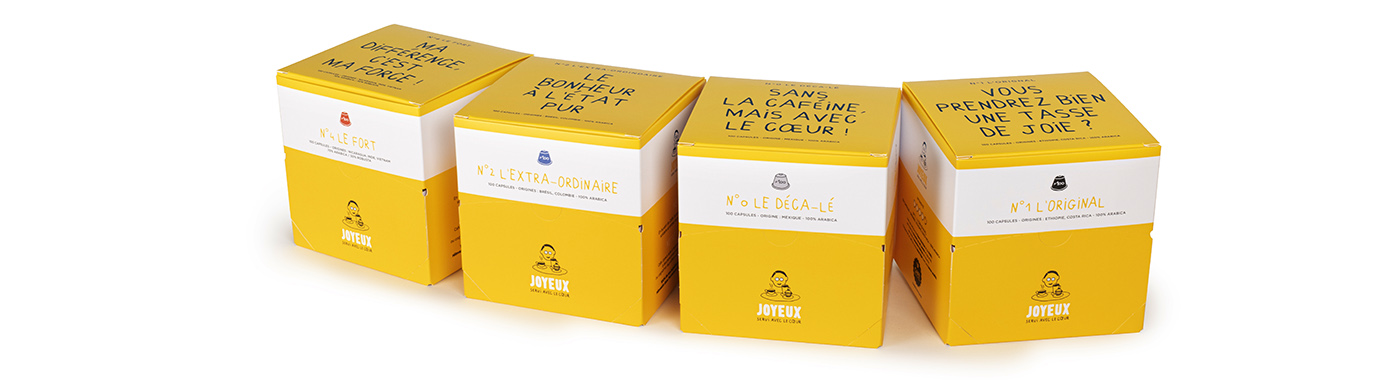 Boite présentoir distributrice pour Café Joyeux