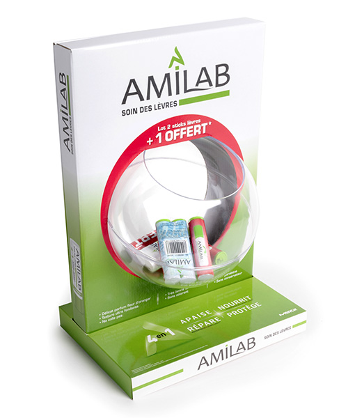 Fabrication présentoir distributeur de produit pour Amylab