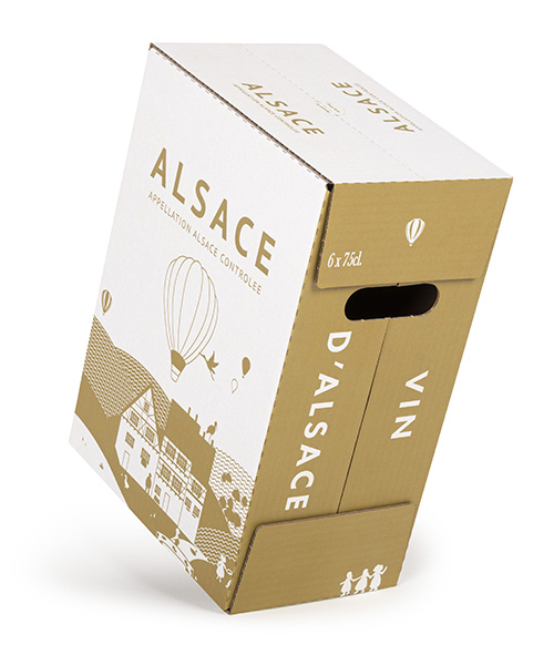 Carton emballage vin - 1 à 6 bouteilles (Riesling générique)